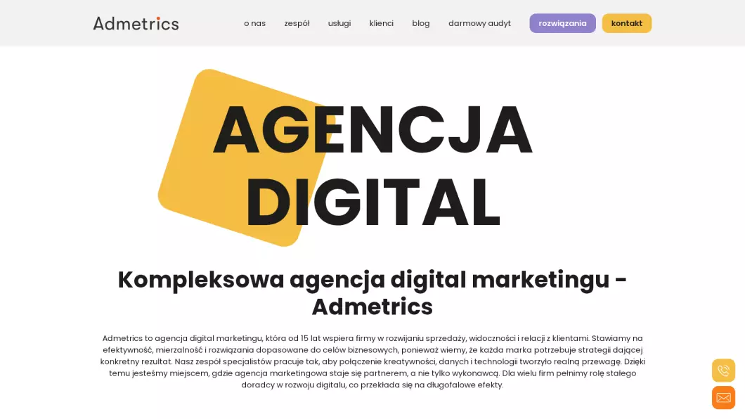 Admetrics - podgląd