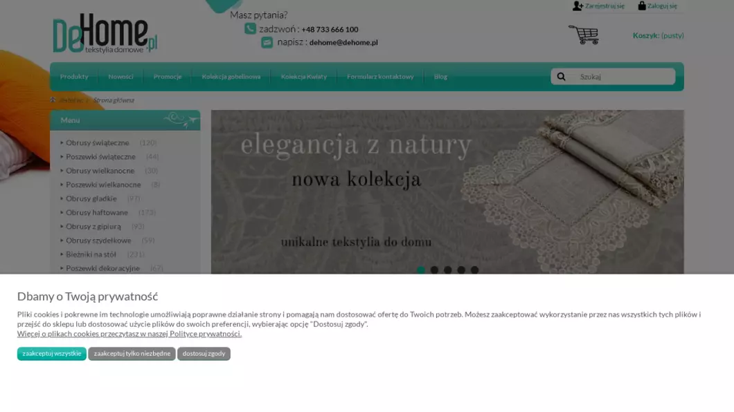 Tekstylia domowe DeHome - podgląd